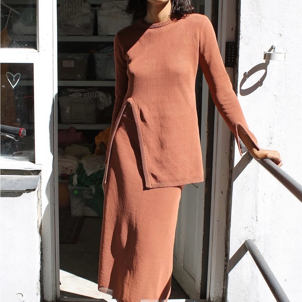 MR LARKIN - Ellie Knit Tunic in Latte - Size Small